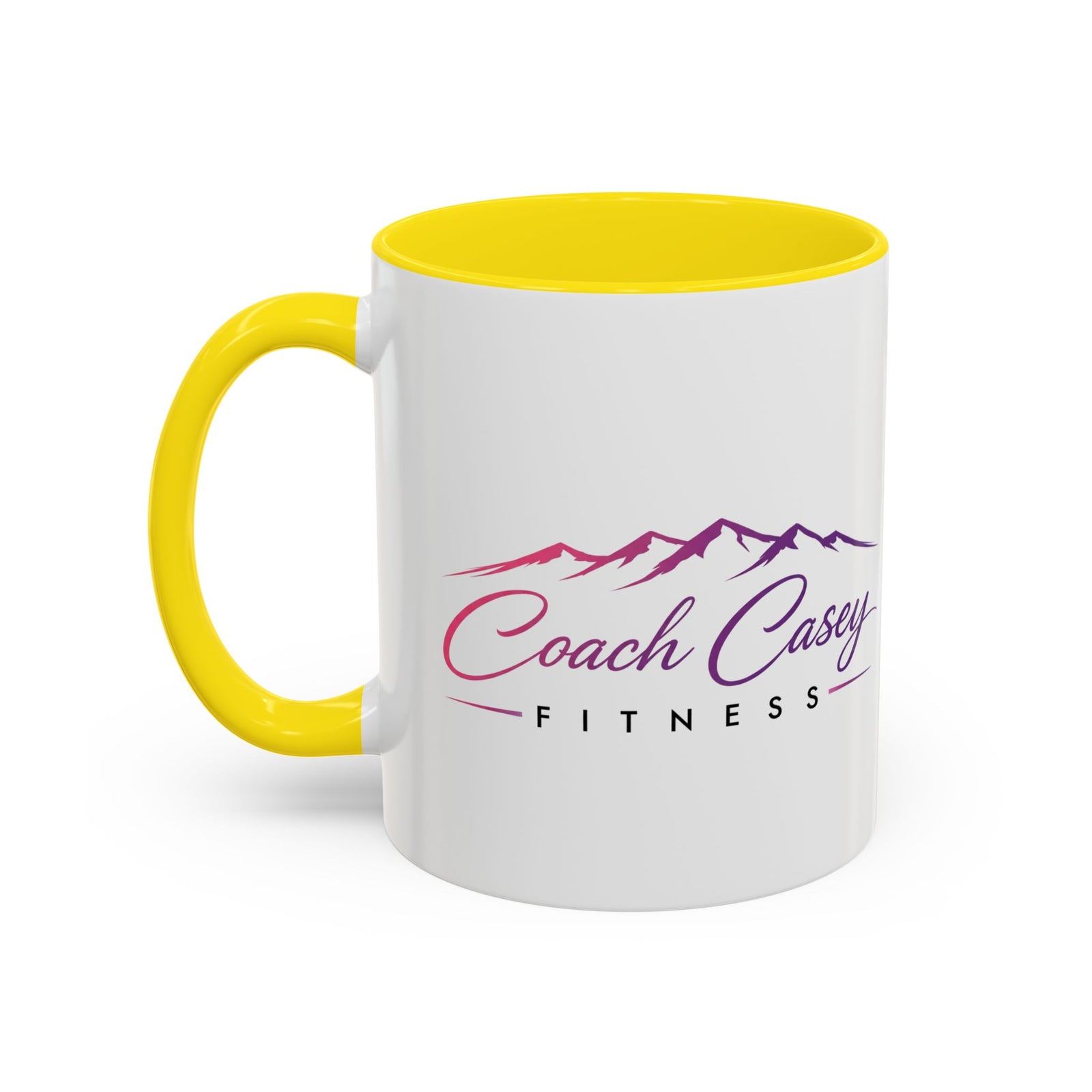 Coach Casey Fitness Accent Coffee Mug — Motivational Workout Coffee Cup (11/15oz)