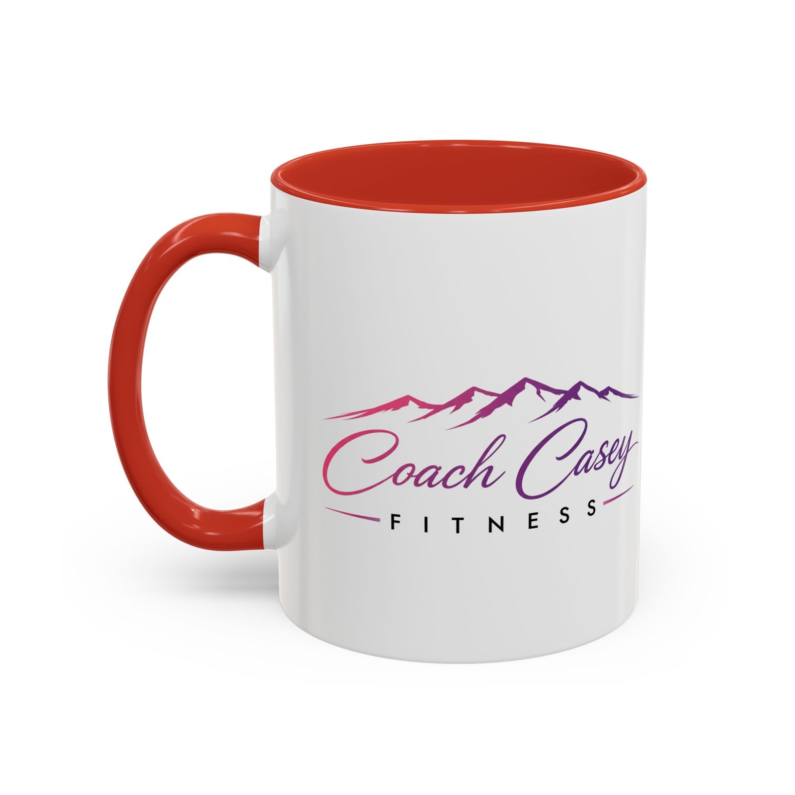 Coach Casey Fitness Accent Coffee Mug — Motivational Workout Coffee Cup (11/15oz)
