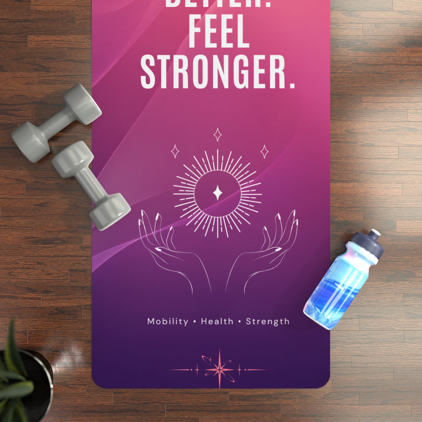 Move Better. Feel Stronger. Rubber Yoga Mat — Non-Slip Fitness Mat for Mobility & Strength